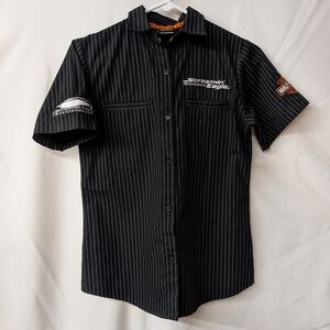 Harley-Davidson, Screamin Eagle Performance Black and White Striped Men's Shirt